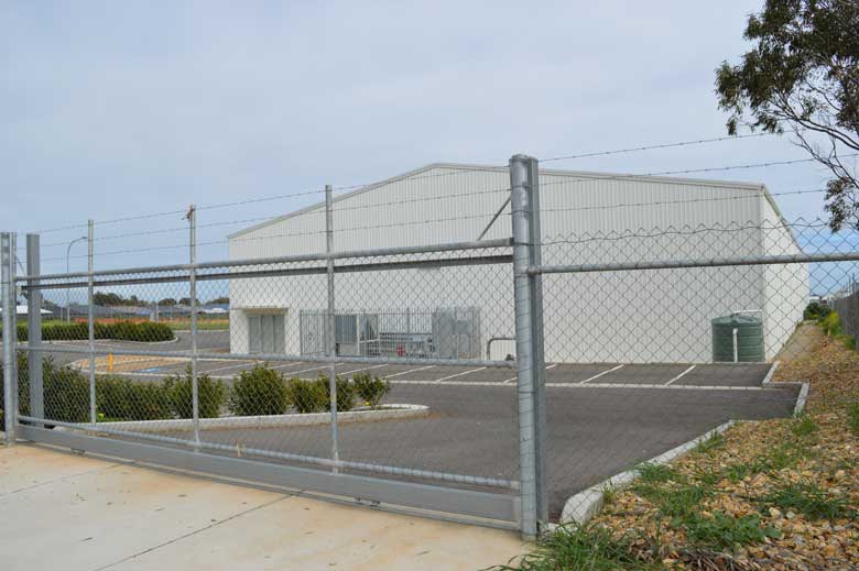 Warehouse and car park